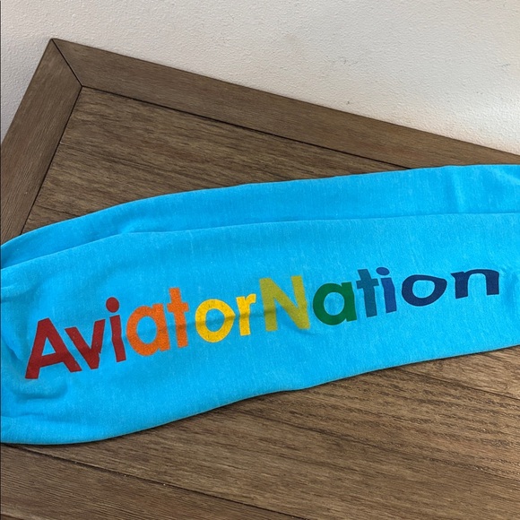 NEW [Aviator Nation] Sweats Casual Sweatpants Joggers in Neon Blue Youth 6 - Picture 9 of 13